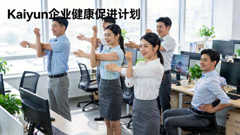 Kaiyun企业健康促进计划 - 办公室职员在工作间隙进行工间操和拉伸活动