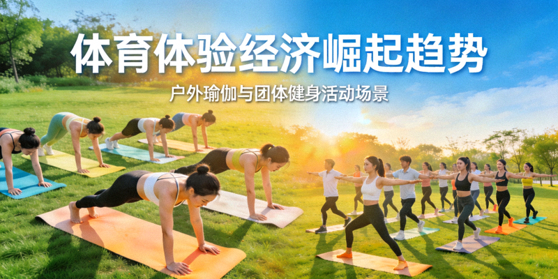 体育体验经济崛起趋势 - 人们在户外进行瑜伽和团体健身活动