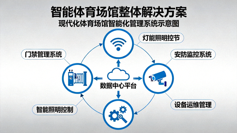 智能体育场馆整体解决方案 - 现代化体育场馆智能化管理系统示意图
